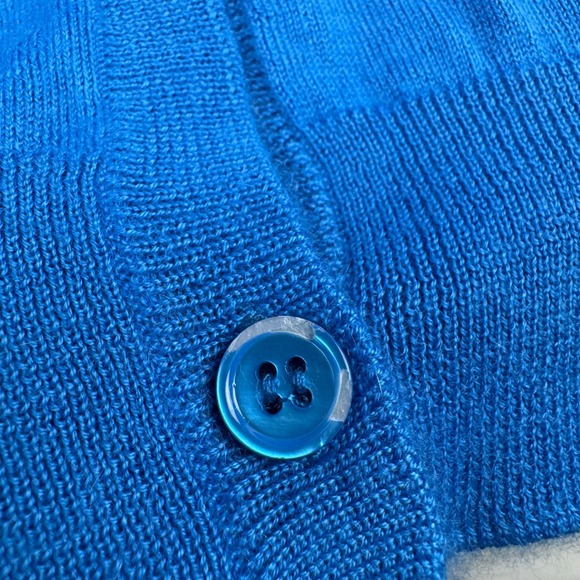 Eric Bompard Cashmere Cardigan Sweater Medium Blue V-Neck Long Sleeve Pockets - Picture 9 of 13